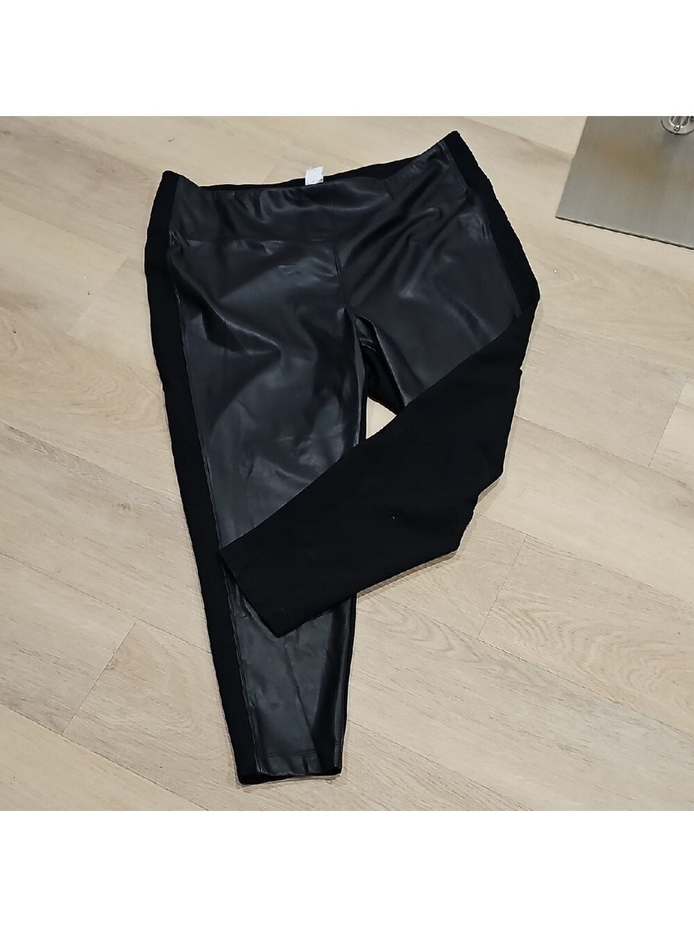 Plus Size 2X Calvin Klein Black Faux Leather Pants
